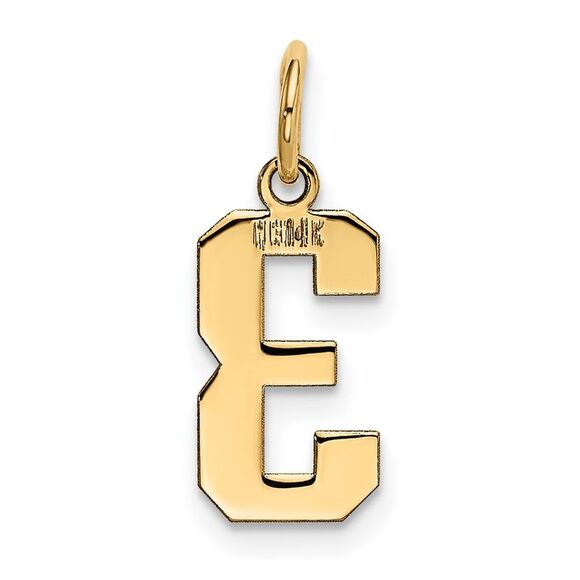 14k Yellow Gold, Athletic Collection, Small Polished Number 3 Pendant - Picture 3 of 5
